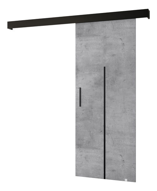 Posuvné dvere 90 cm Sharlene X (betón + čierna matná + čierna)