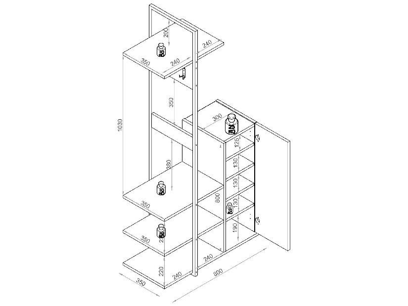 Mobilier Hol Lobiba 1 (antracit + stejar) 