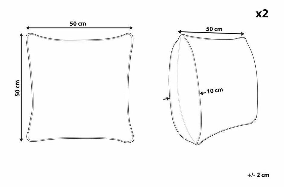 Sada 2 ozdobných vankúšov 50 x 50 cm Vellor (viacfarebná)