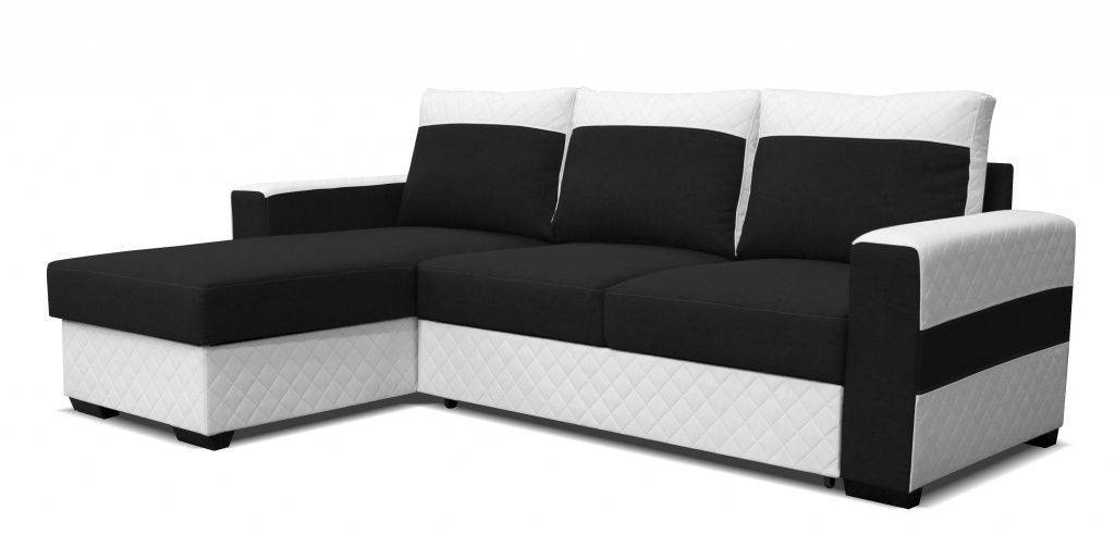Rohová sedačka Mocca L2 (L) biela + čierna