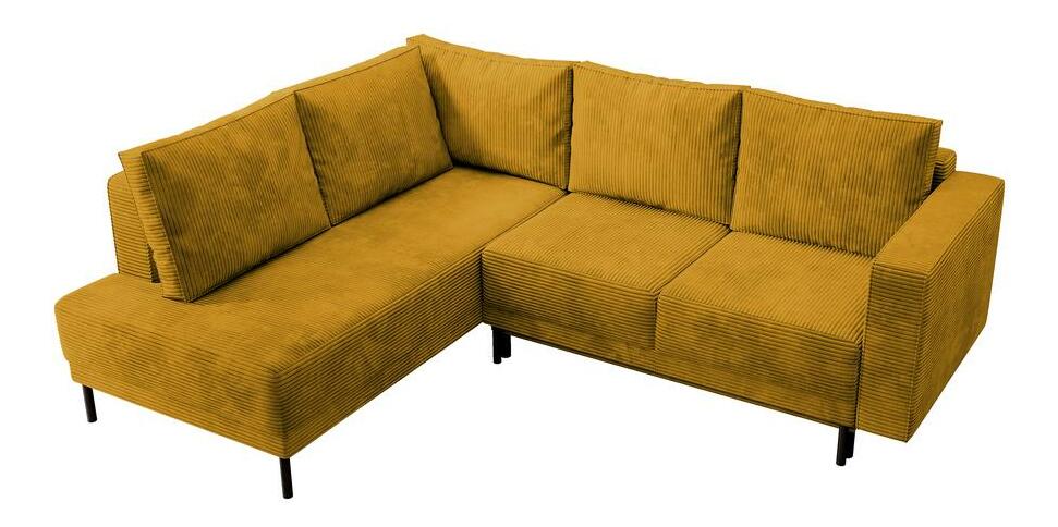 Rohová sedacia súprava Rodriguez (L) (horčicová + čierna)