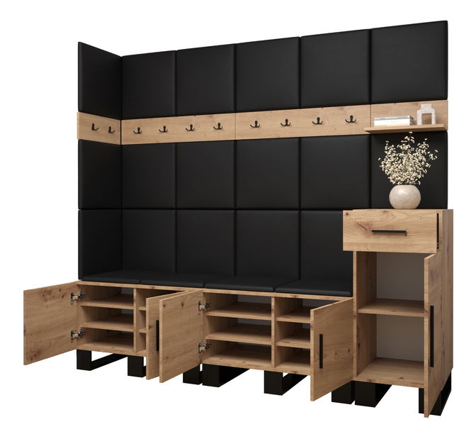 Set mobilier pentru hol Amanda 9 (Stejar artisan + Albastru)