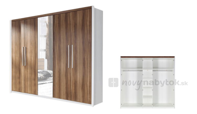 Šatníková skriňa Montana MT 21 biela+slivka