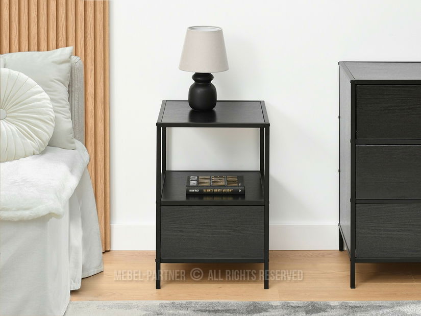 Éjjeliszekrény Subsidios (fekete)