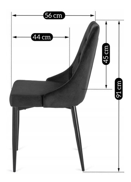 Scaun sufragerie Catedral (negru) 