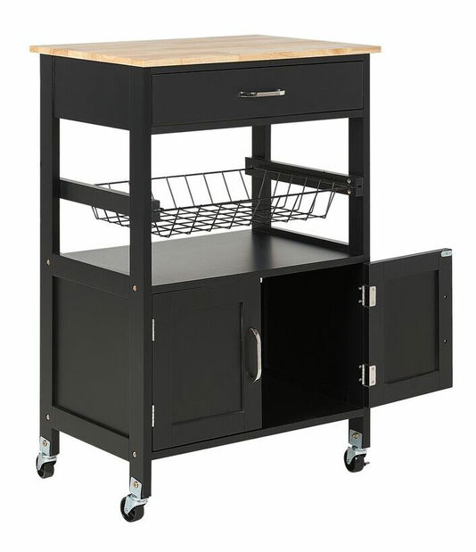 Servírovací stolík Lugza (čierna)