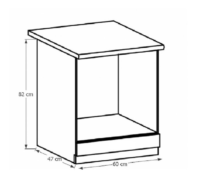 Dulap inferior de bucătărie pentru electrocasnice încorporate D60ZK Provense (Alb + sosna andersen)