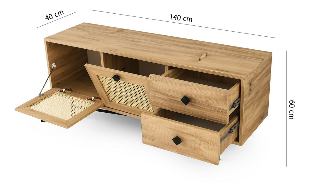 TV stolík/skrinka Bego 3 (Dub + Čierna)
