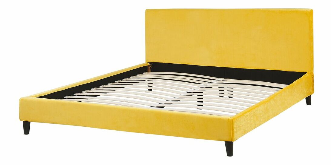 Manželská posteľ 180 cm FUTTI (s roštom) (žltá)