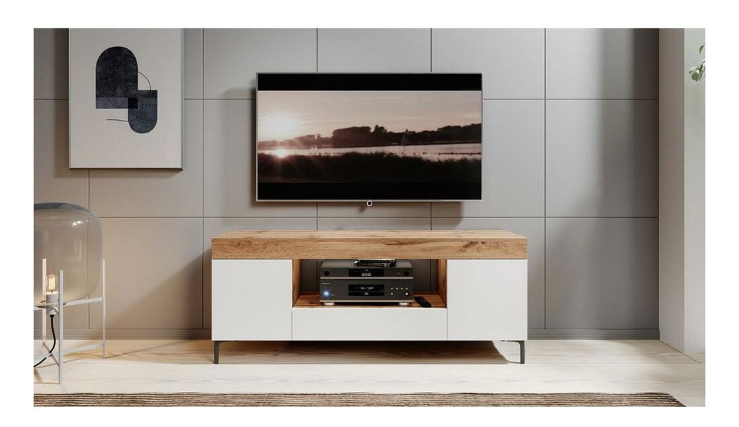 TV ormarić/stolić Giuseppo (hrast lancaster + bijela)