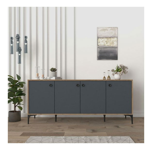 Konzolový stolík Lamele 1 (dub + antracit) 