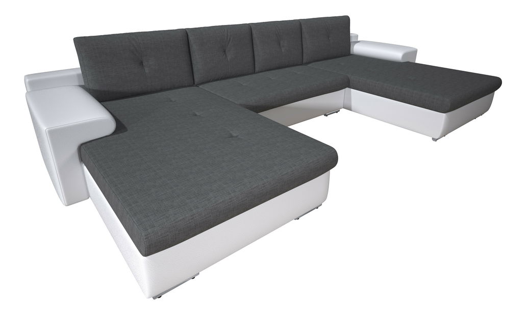 Rohová sedačka U Marlon (sivá + biela) (L)