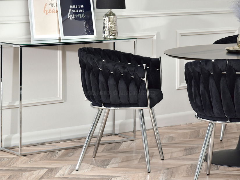 Étkezőszék Radio (fekete + ezüst)