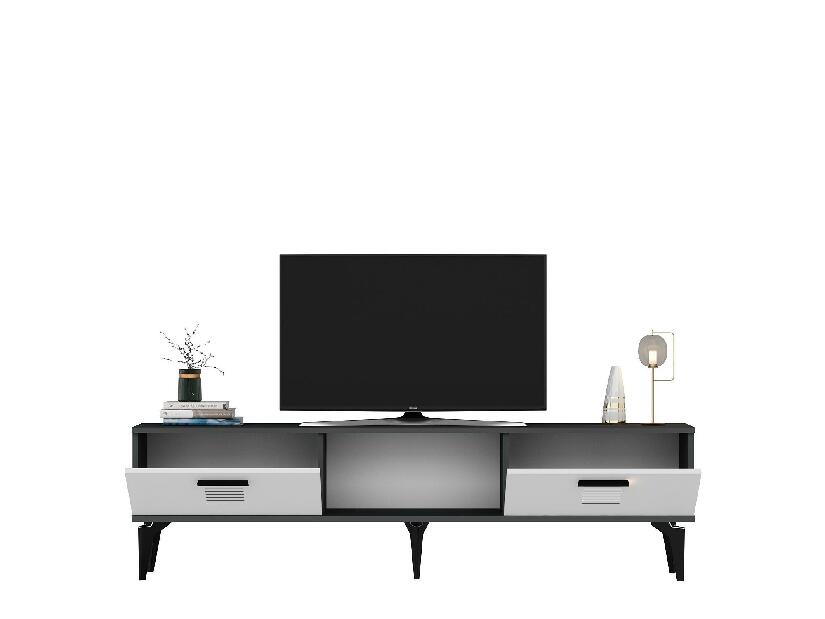 TV asztal/szekrény Vipapo 11 (antracit + fehér) 