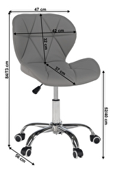 Kancelárske kreslo Asher (sivá + chróm)