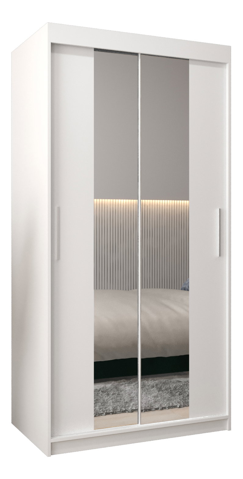 Ruhásszekrény 100 cm Toki 1 (matt fekete + matt fehér)