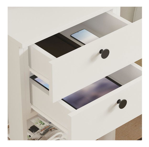 Nočný stolík Mekali 2 (biela)