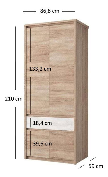 Dulap de haine Soledad (Stejar sonoma)