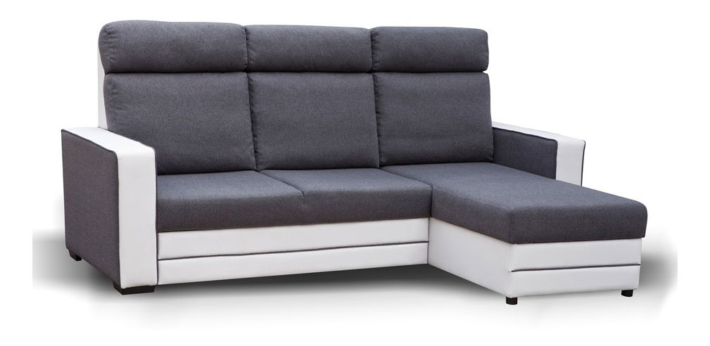 Sarok kanapé Malva (szürke + fehér) (J)