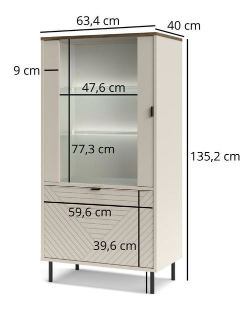 Vitrina Eliminados 1 (kašmir + hrast castello) 
