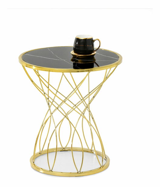 Konferenčný stolík Favorezcan (čierna + zlatá)