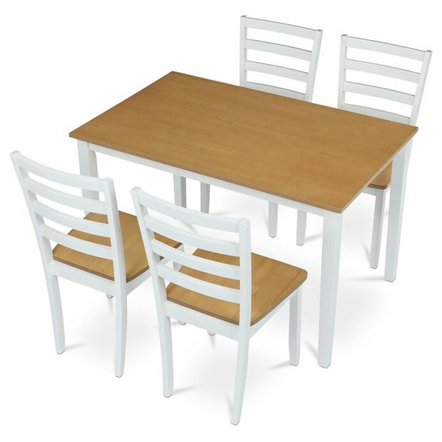 Set mobilier sufragerie cu 4 scaune Vesta (natural)