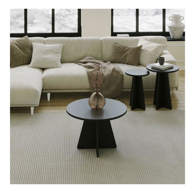 Set 3buc. măsuțe cafea Kabivo 3 (negru)