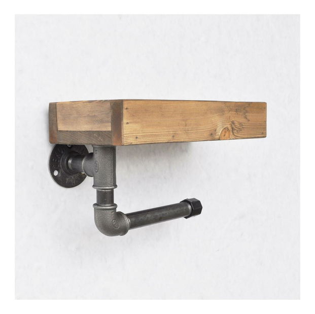 Držiak na toaletný papier Nenanu 17 (orech + čierna)