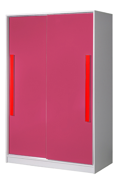 Ormar za garderobu Gullia 12 (ružičasta + crvena)