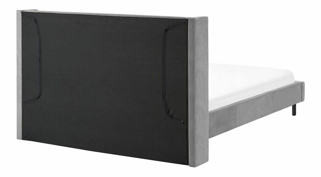 Bračni krevet 160 cm VINNETTE (tekstil) (siva) (s podnicom)