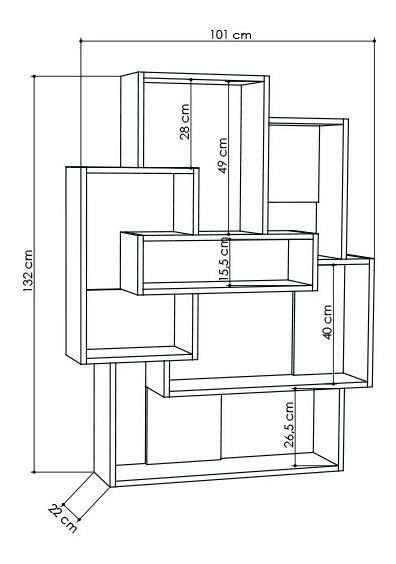 Regál Barrac (fehér + tölgy)