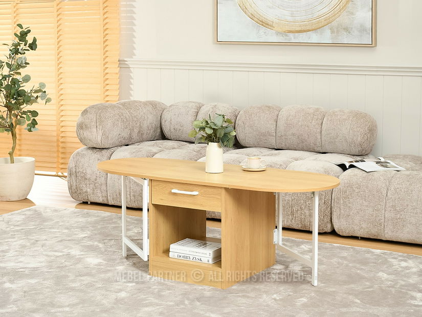 Măsuță de cafea Entrana (stejar + alb)