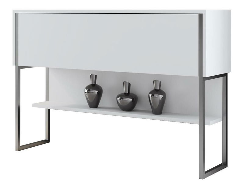 Konzolasztal Luna 4 (ezüst + fehér) 