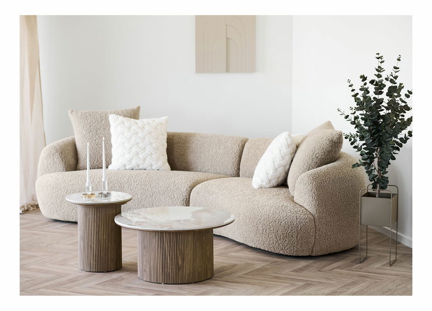 Konferenčný stolík Alomeria 1 (biela + hnedá)