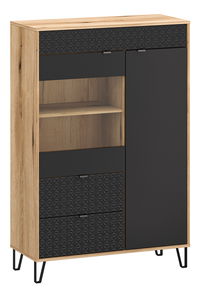 Vitrina Botones 2 (hrast evoke + crna) 