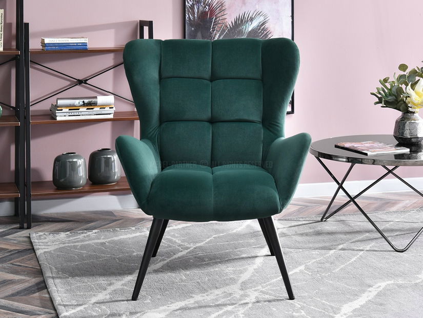 Fotelja Kikino (zelena + crna)