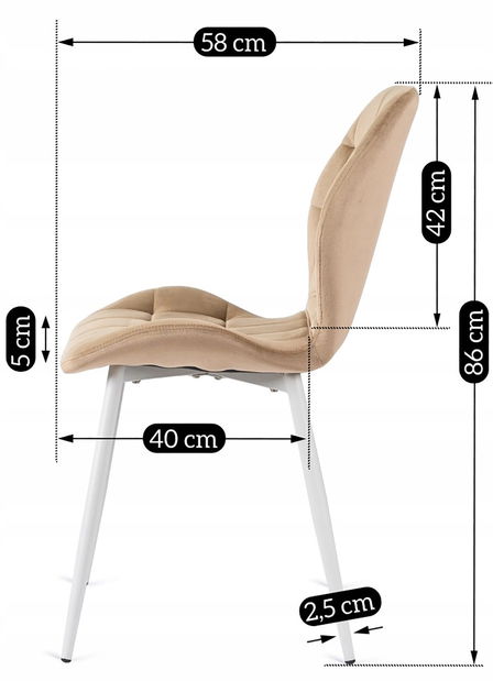 Blagovaonska stolica Ligado (bež + bijela) 