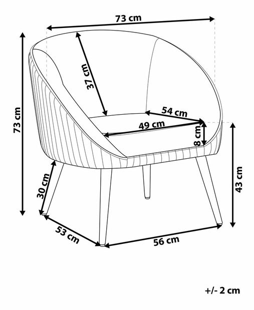 Fotel TOMSO (bársony) (rózsaszín)