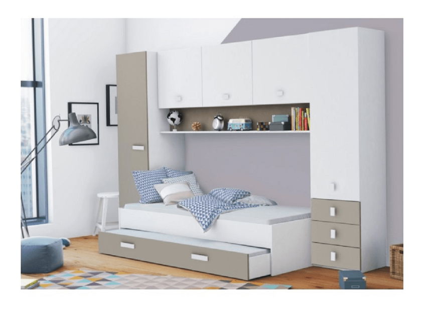 Úložný priestor pod posteľ Trinny (biela + sivohnedá)