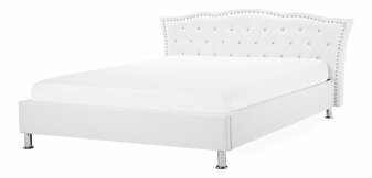 Bračni krevet 180 cm MATH (s podnicom) (bijela)