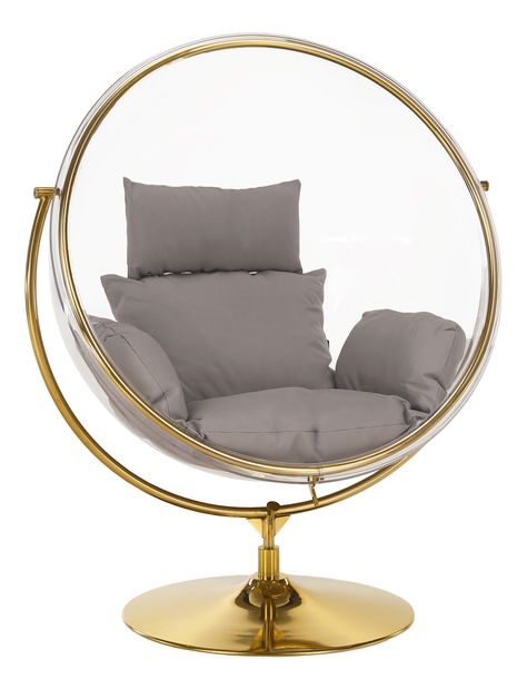 Závesné kreslo Brynlee Typ 1 (zelená + zlatá + transparentná)