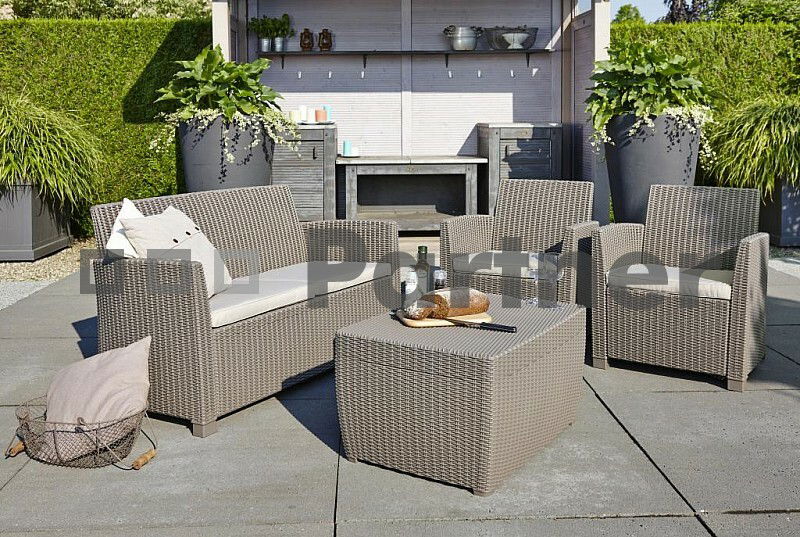 Záhradný nábytok Angela Box cappuccino (Umelý ratan) *vankúšiky chrbta ZADARMO