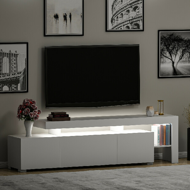 TV asztal/szekrény Belize (fényes fehér)