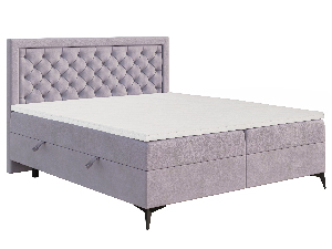 Franciaágy Boxspring 160 cm Lavande (levendula) (matraccal és tárolóhellyel)