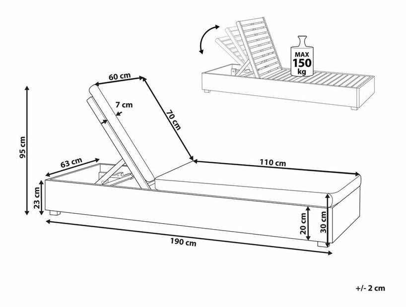 Șezlong Franco (lemn deschis)