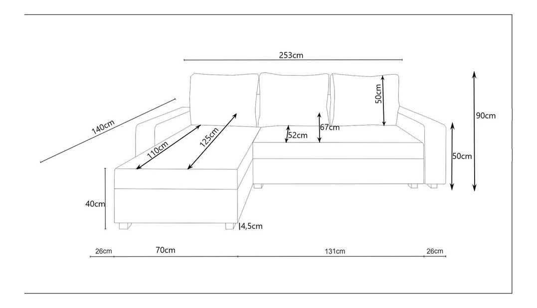 Colțar Triplite (Gri șuvițat + Alb) (S)