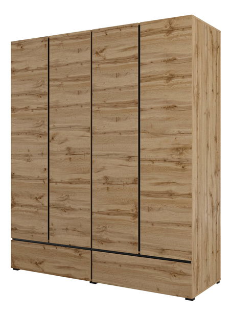 Ormar za garderobu Crossroad S20 (hrast wotan + crna)