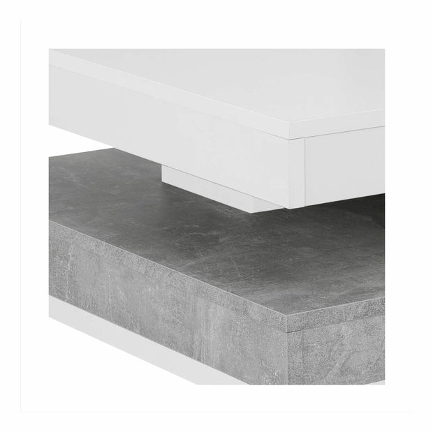 Dohányzóasztal MANDA (fehér + beton)