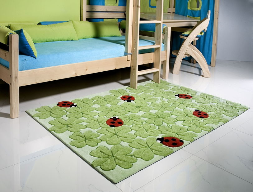 Ručne všívaný koberec (tuftovaný) Bakero Kids Ladybug Green