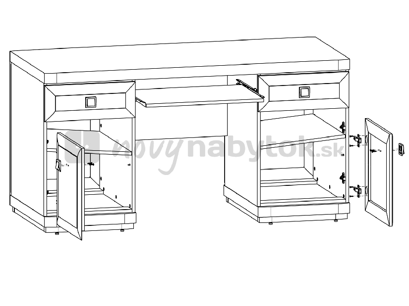 PC stolík BRW Oregon BIU2D2S (Dub Canterbury)